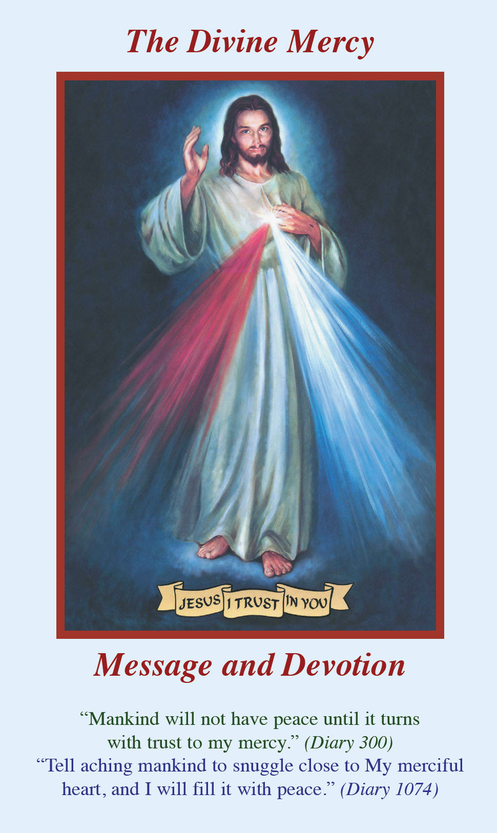The Divine Mercy Message and Devotion (Unlaminated)