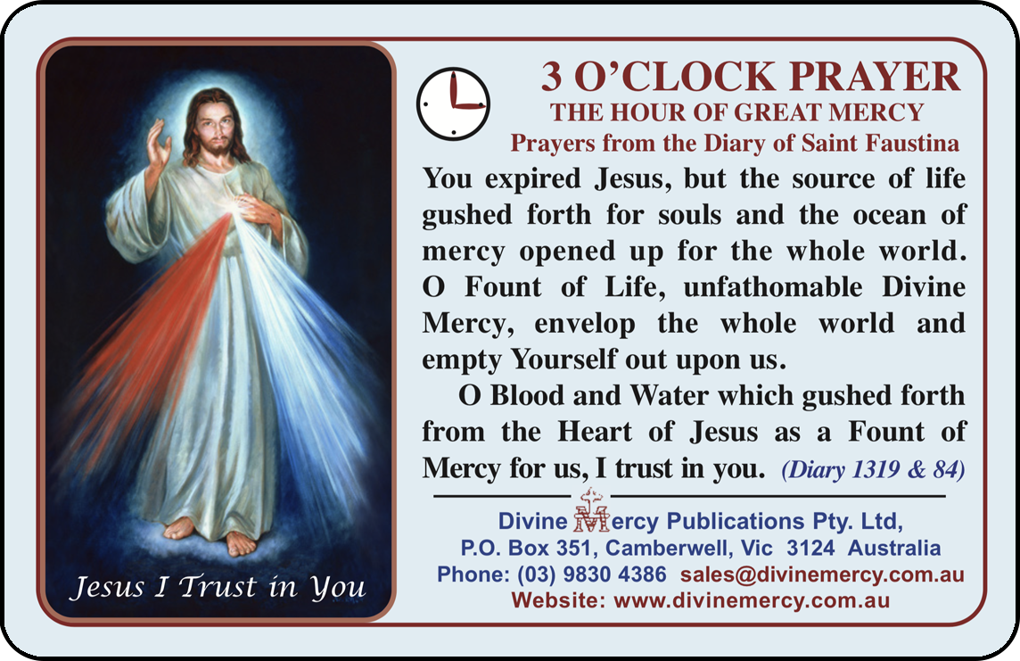 3 O'Clock Prayer Card (Blue)