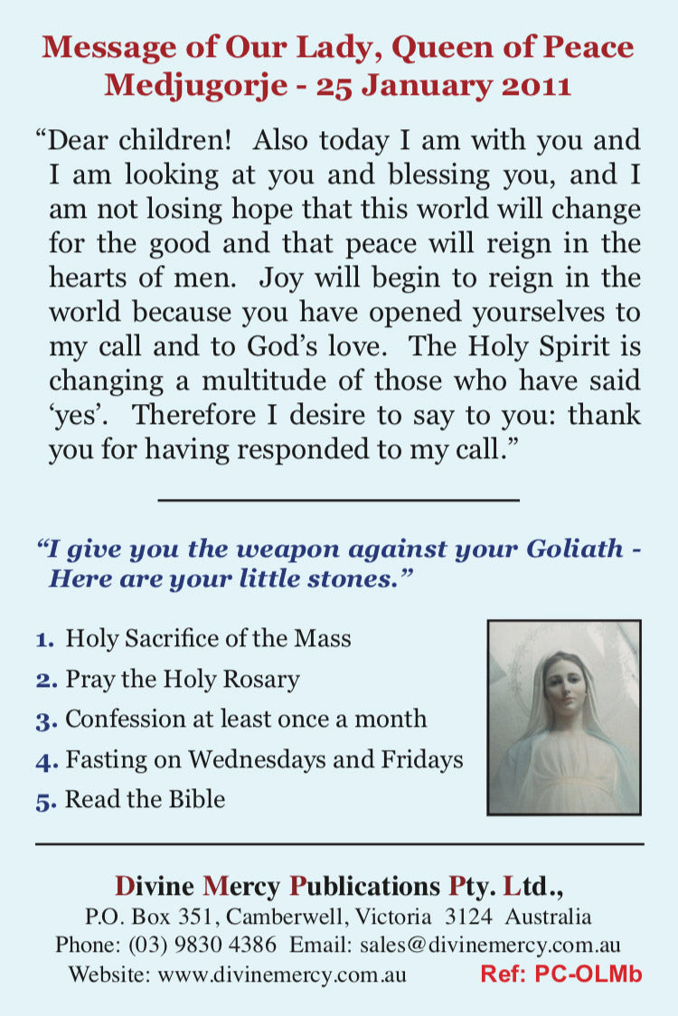 Our Lady of Medjugorje Card (b)