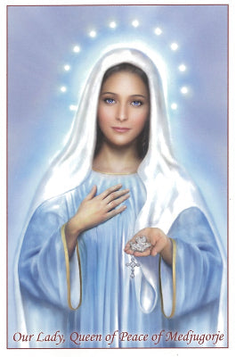 Our Lady Queen of Peace of Medjugorje Folded Prayer Card