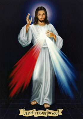 Divine Mercy Laminated Prayer Card With Chaplet