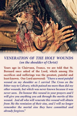 Veneration of the Holy Wounds Prayer Card