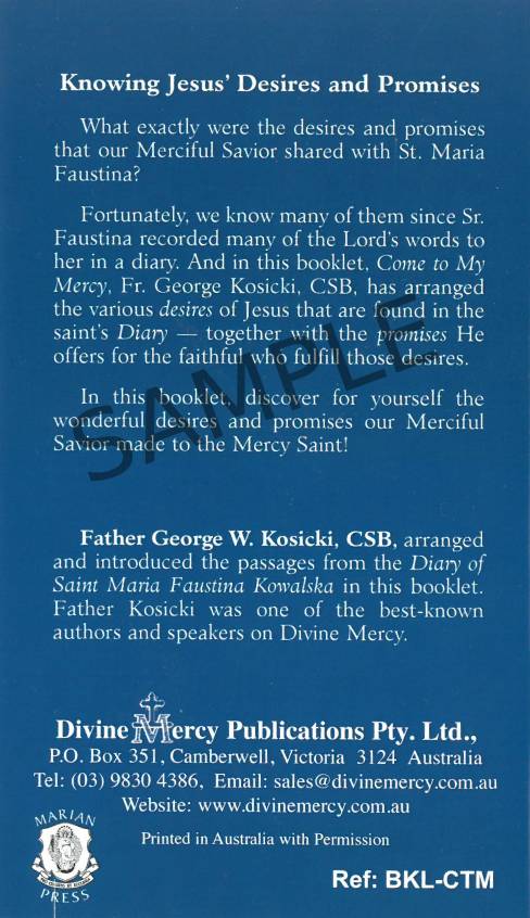 Come To My Mercy - Divine Mercy Publications Pty. Ltd.
