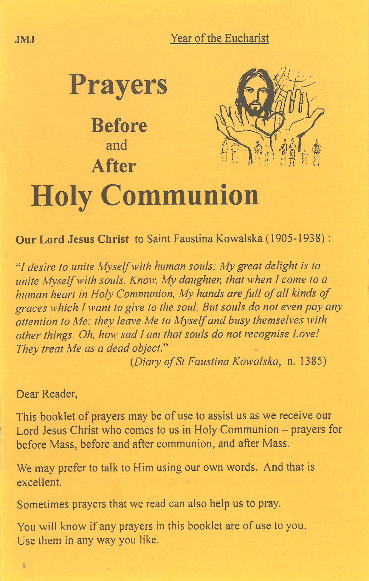 Prayers Before and After Holy Communion