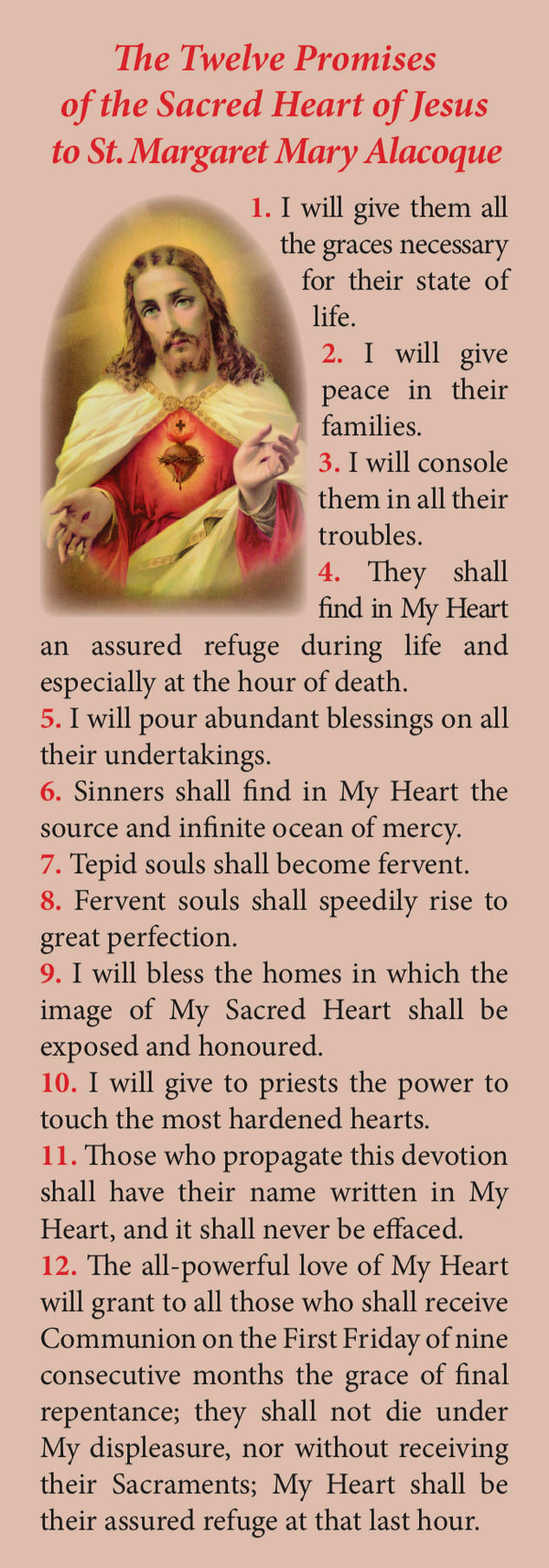 The Twelve Promises of the Sacred Heart to St. Margaret Mary Alacoque ...