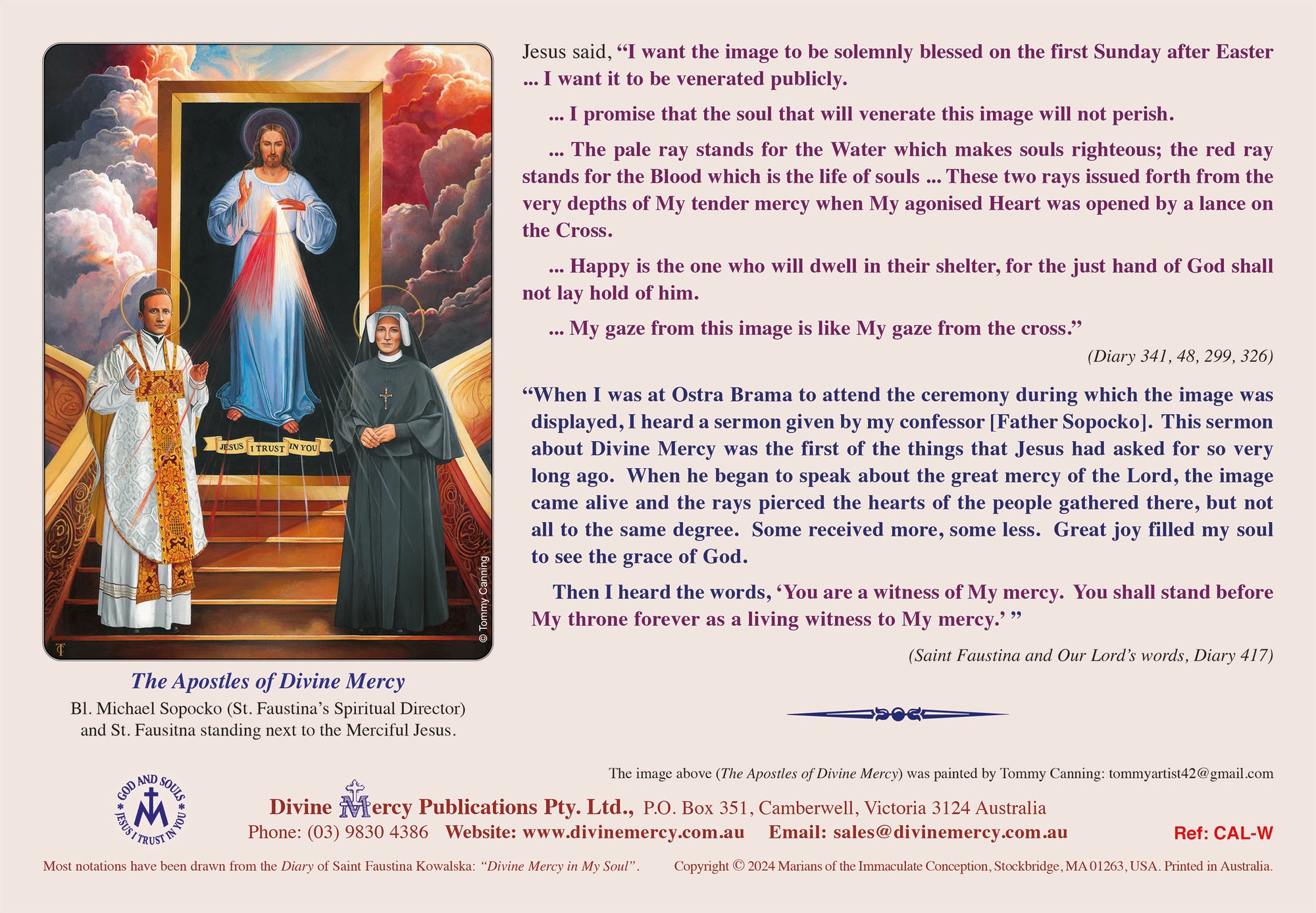 2025 Divine Mercy Wall Calendar