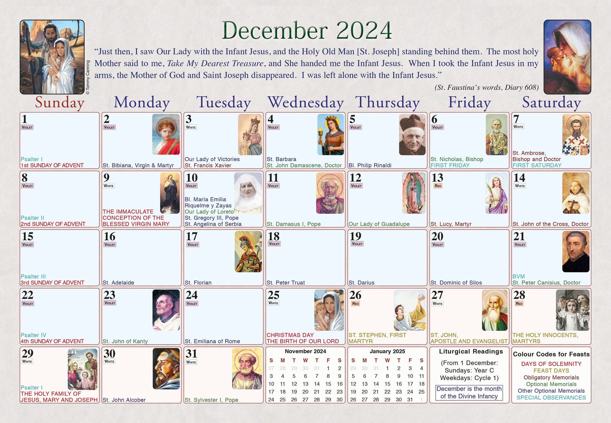 2024 Divine Mercy Wall Calendar