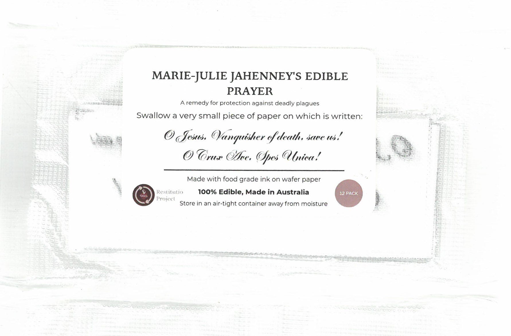 Misc: Marie-Julie Jahenny's Edible Prayer