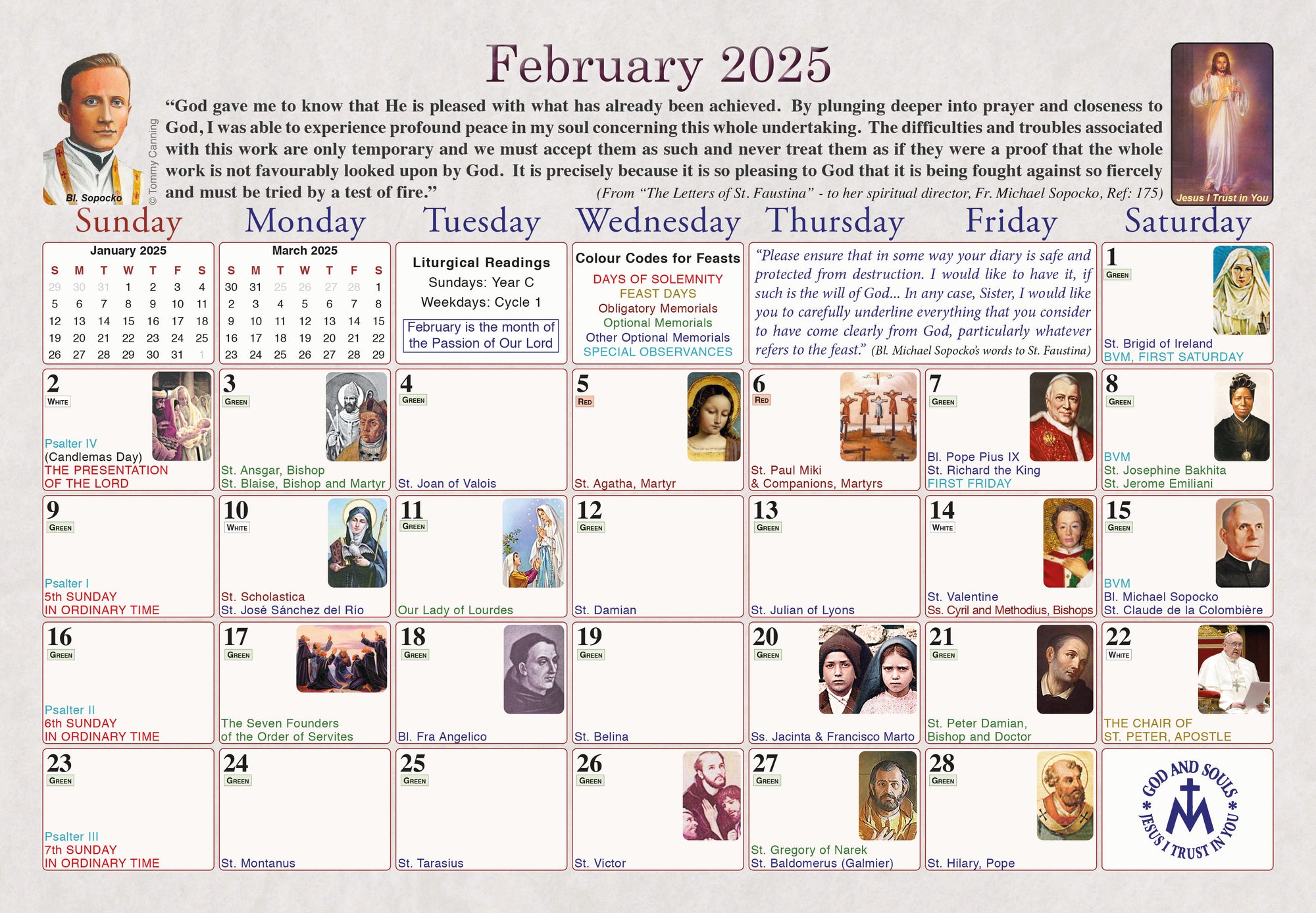 2025 Divine Mercy Wall Calendar