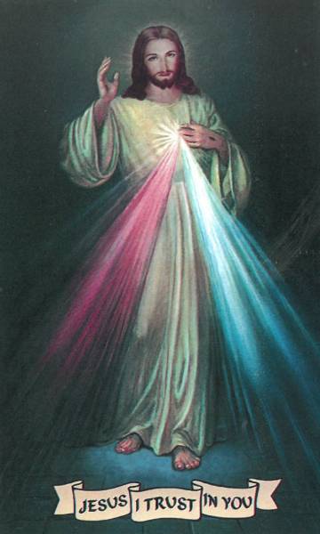 The Divine Mercy Chaplet Prayer Card (Italian Image)