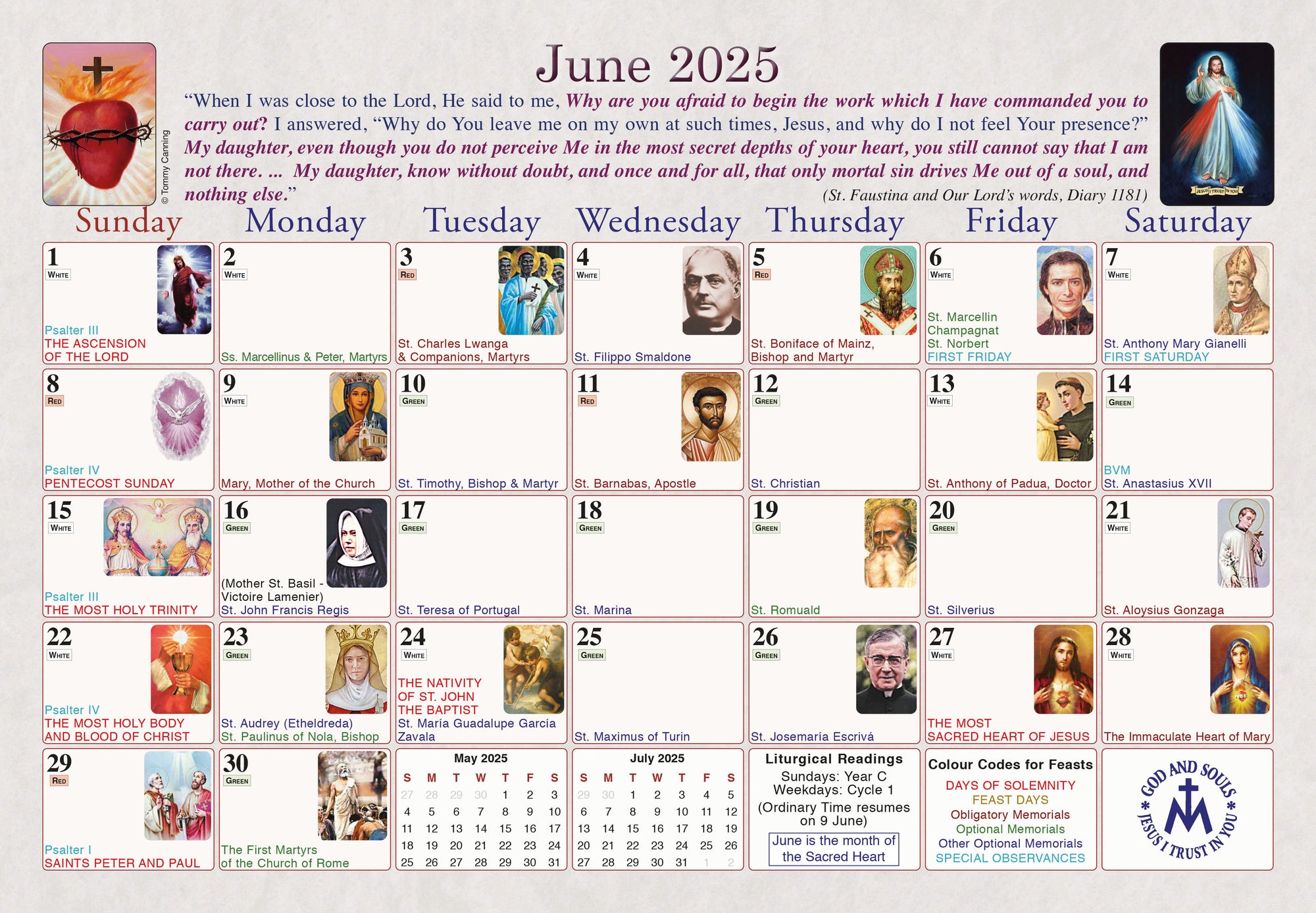 2025 Divine Mercy Wall Calendar