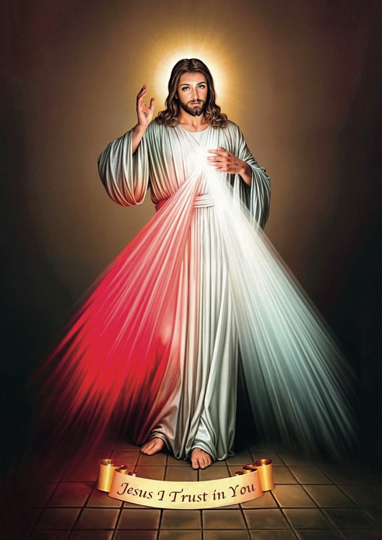 Blank Greeting Card - Modern Divine Mercy Image 1