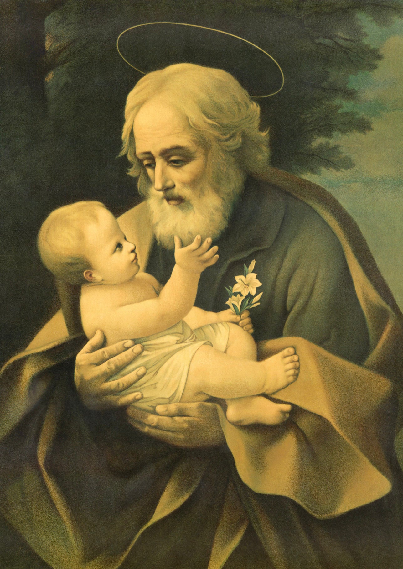 Older St. Joseph with Baby Jesus No.16