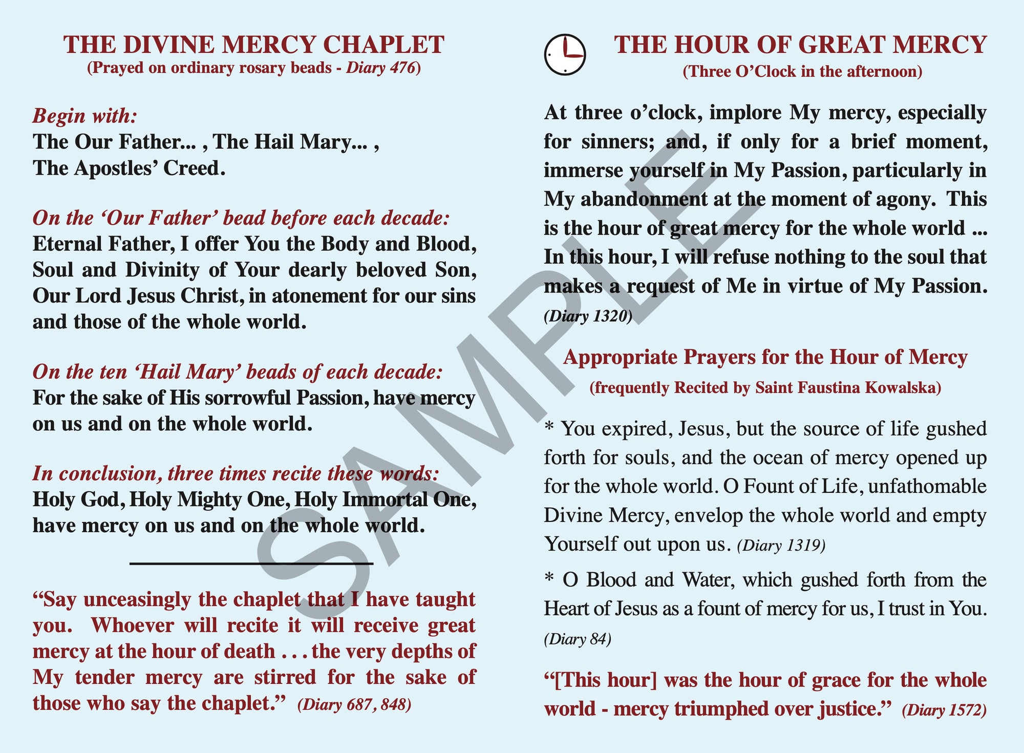 Devotional Prayers of Divine Mercy