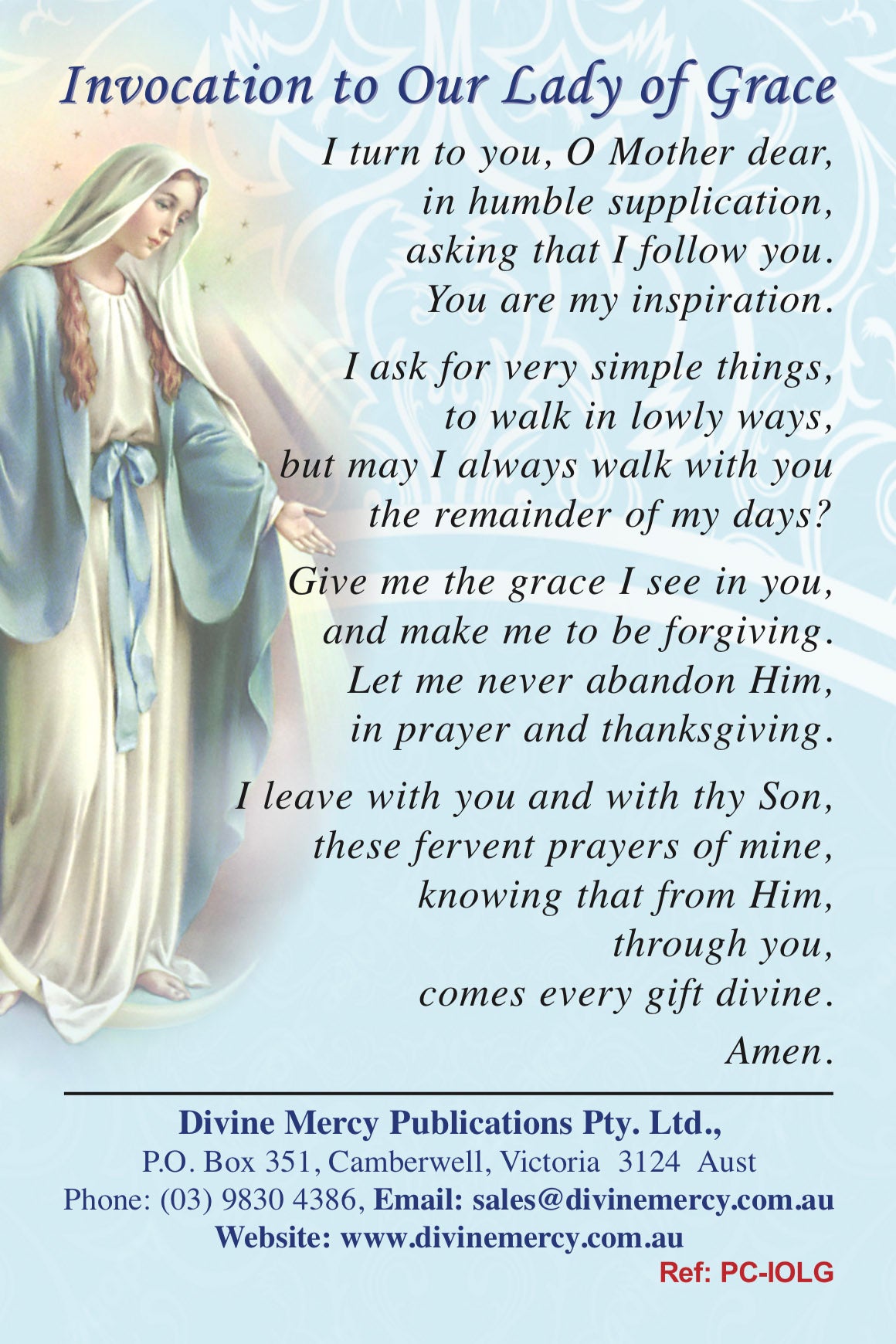 Invocation to Our Lady of Grace