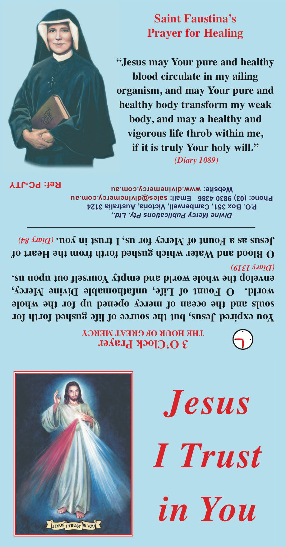 Jesus I Trust in You - Folding wallet-size prayer card