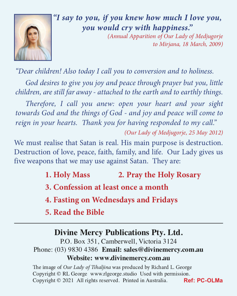 Our Lady of Medjugorje Card (a)