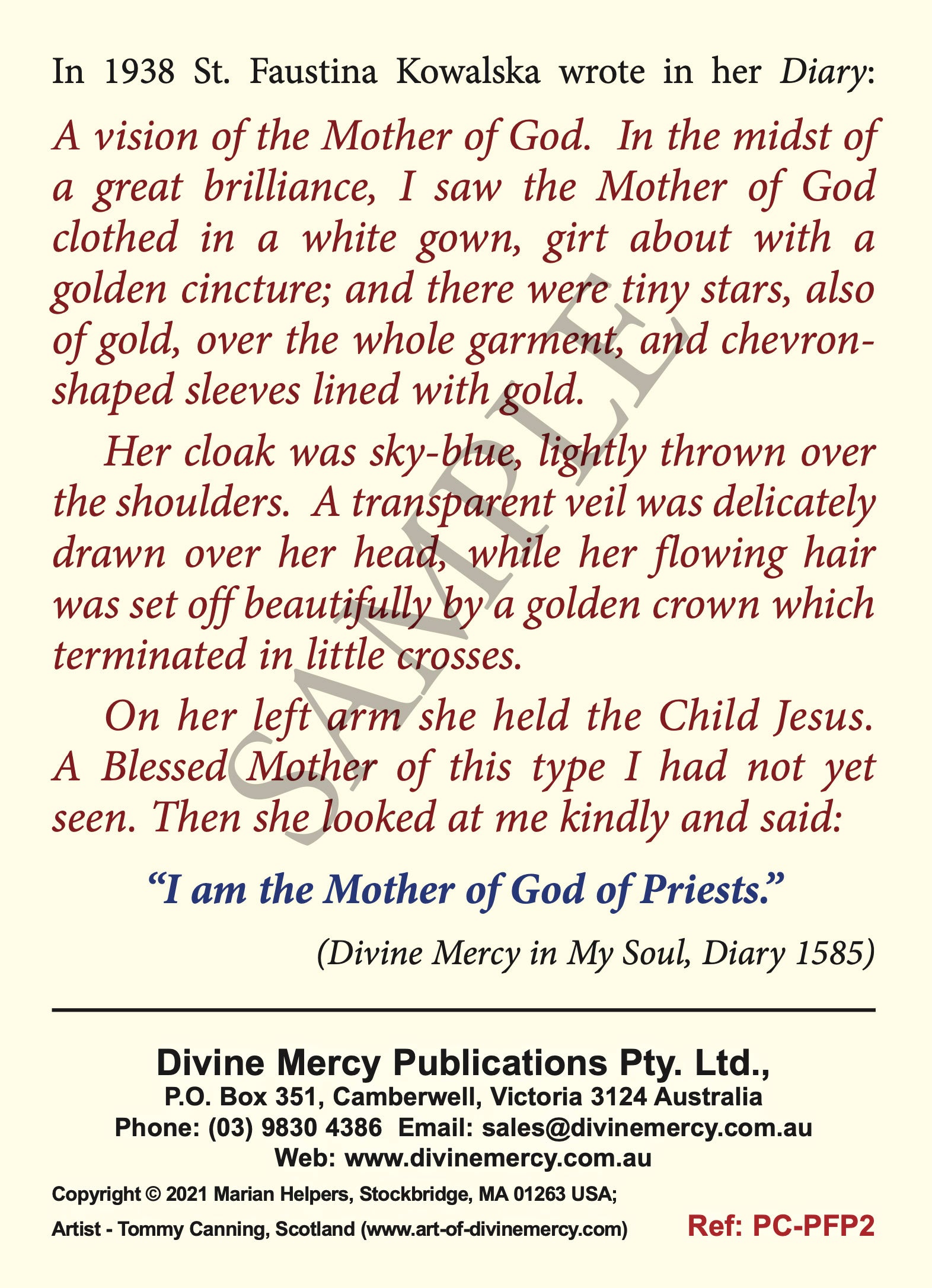 Prayercard: Prayer for Priests (folding card)