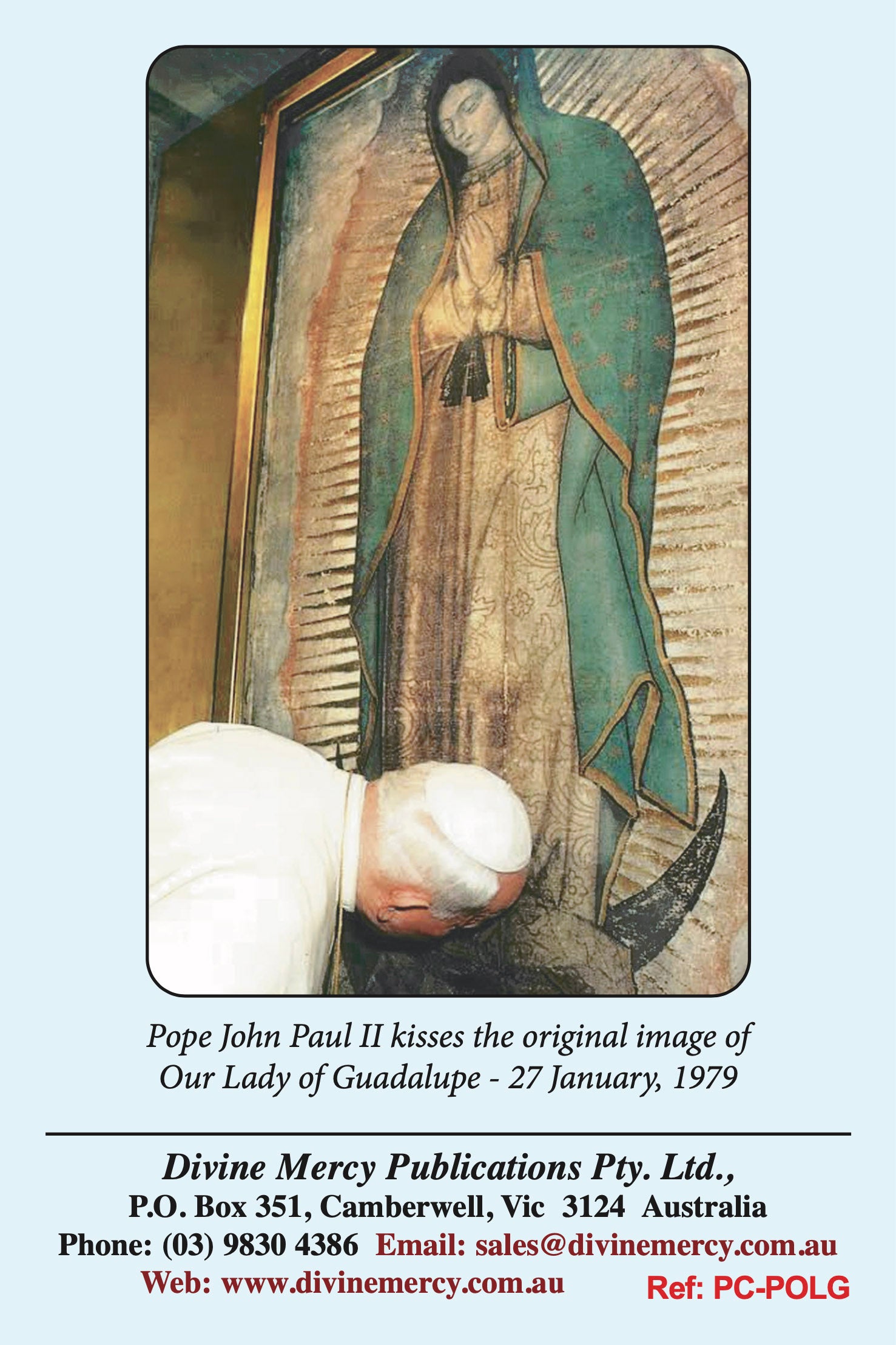 Prayercard: Prayer to Our Lady of Guadalupe