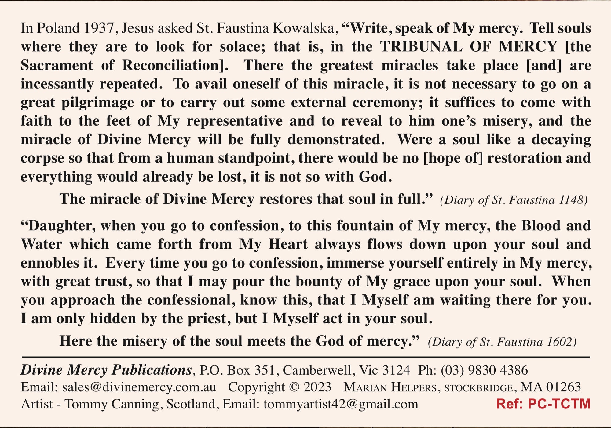 The Tribunal of Mercy card