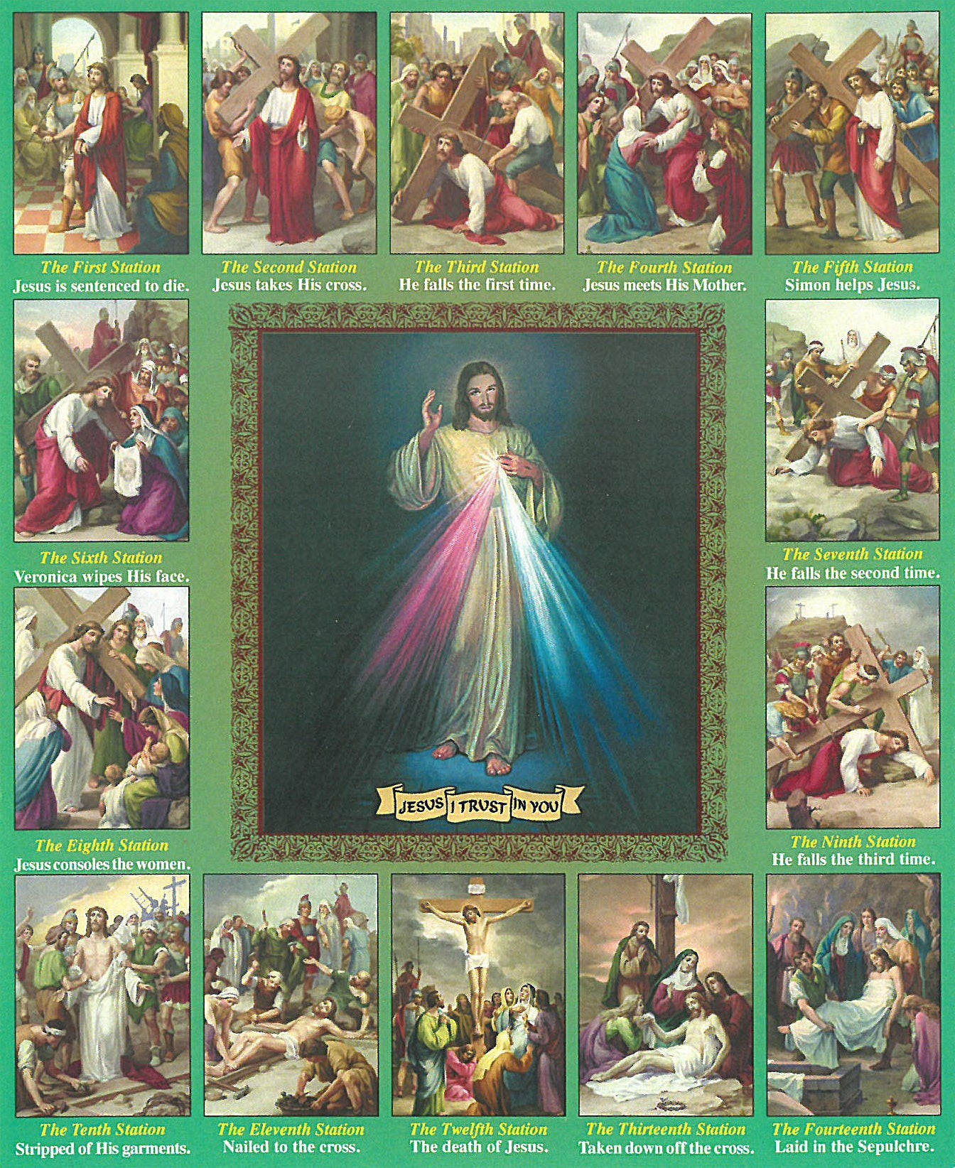 Prayercard: The Short Way of the Cross - Divine Mercy