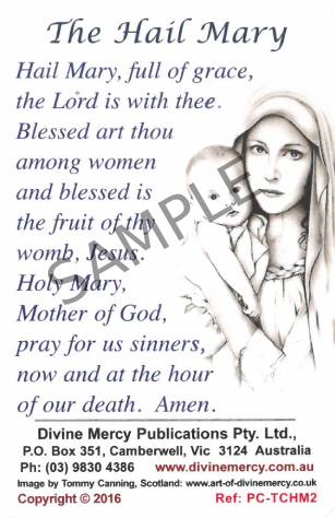 The Hail Mary Prayer Card- Wallet Size