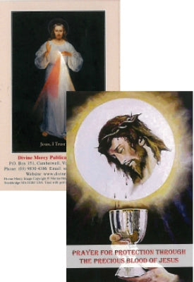 Prayer for Protection Through the Precious Blood of Jesus Card