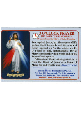 3 O'Clock Prayer Card (Blue) - Divine Mercy Publications Pty. Ltd.