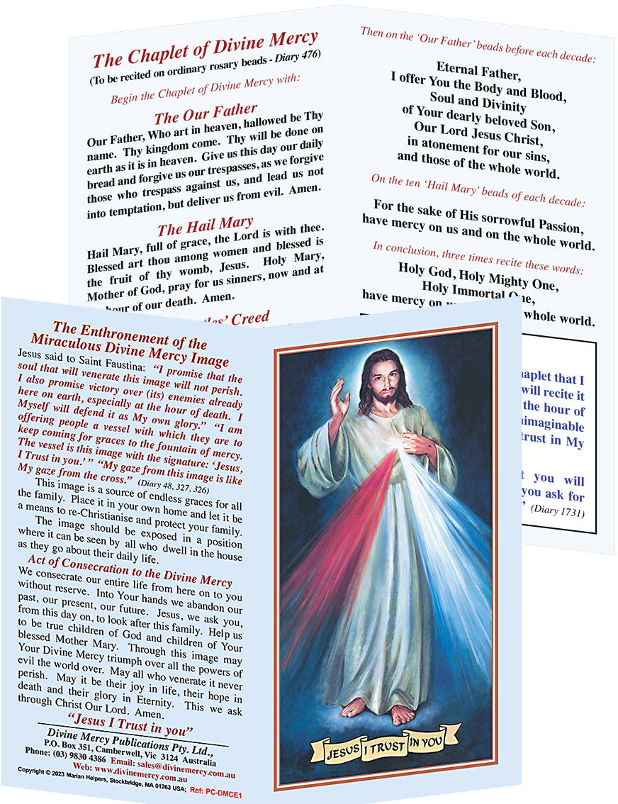 Divine Mercy Layout Prayercard: Divine Mercy Devotional Card - Divine Mercy Publications ...