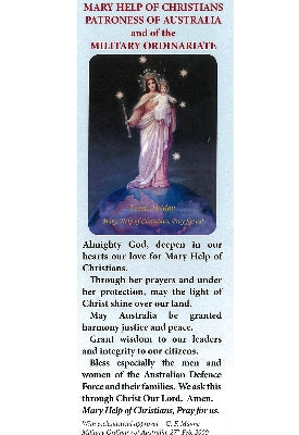 Bookmark - Mary Help of Christians, Patroness of Australia and of the Military Ordinariate
