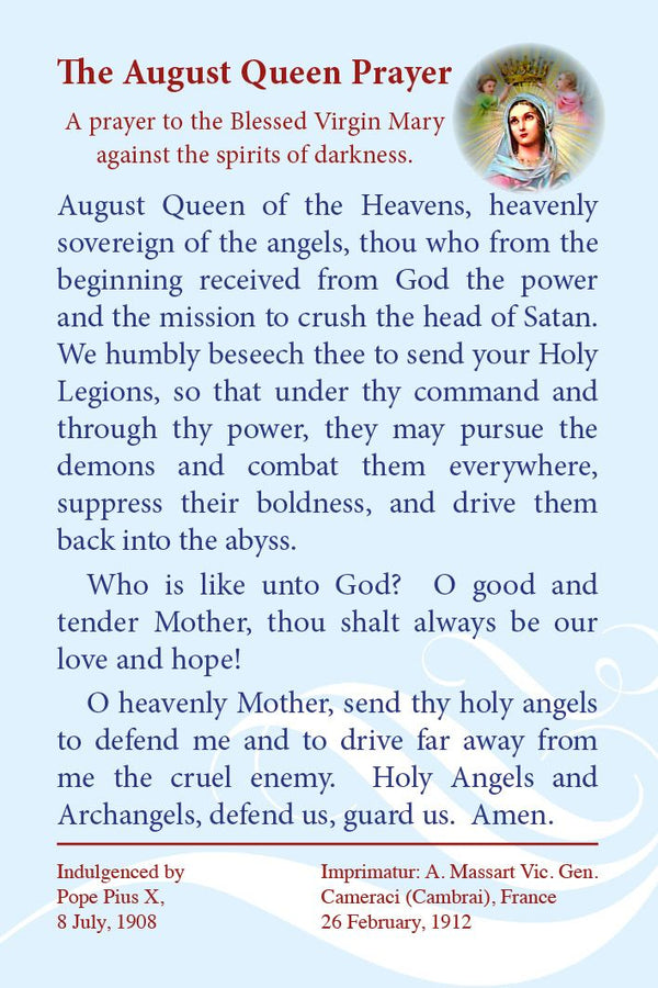 Queen Aug August Queen Prayer - Divine Mercy Publications Pty. Ltd.