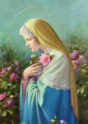 Our Lady in a Garden of Roses
